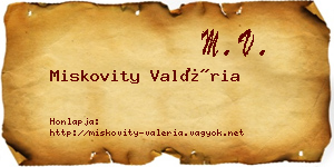 Miskovity Valéria névjegykártya